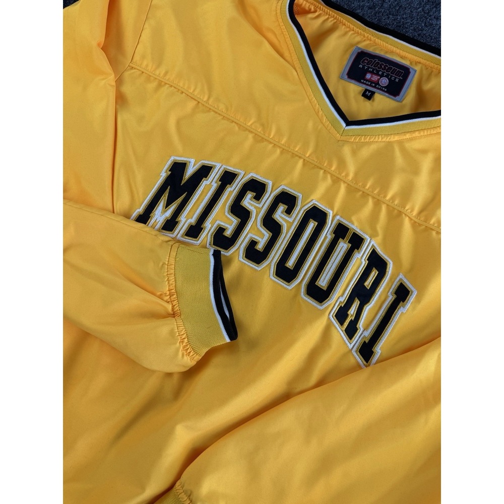 Missouri Tigers Pullover Jacket M Colosseum Gold Embroidered 23.5x26